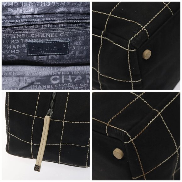 CHANEL Hand Bag Canvas Black CC - Picture 12 of 14